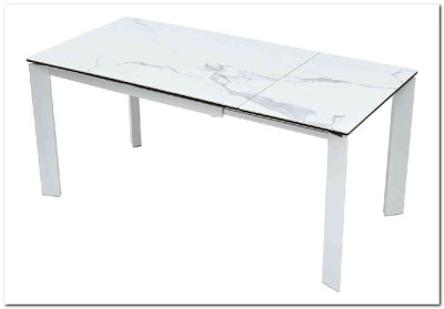 Стол CORNER 120 MATTE STATUARIO керамика/ белый каркас