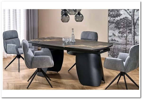 Стол обеденный Halmar FORUM 180 (черный мрамор/черный) заказать по цене 131 179 руб. в Ростове на Дону в интернет магазине