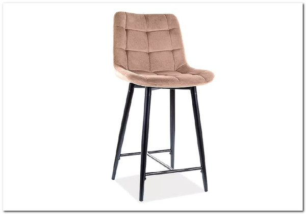 Полубарный стул Signal CHIC H-2 VELVET (бежевый/черный мат) заказать по цене 12 364 руб. в Ростове на Дону в интернет магазине