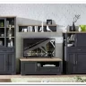 Шкаф с витриной Жасмин REG1W2D1S (Графит/Дуб артизан) BRW заказать по цене 33 330 руб. в Ростове на Дону в интернет магазине