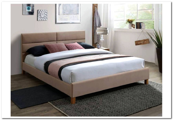 Кровать Signal SIERRA VELVET (бежевый/дуб) 160/200 заказать по цене 38 328 руб. в Ростове на Дону в интернет магазине