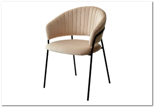Стул ГЕММА цвет бежевый #H06 велюр / черный каркас заказать по цене 6 500 руб. в Ростове на Дону в интернет магазине