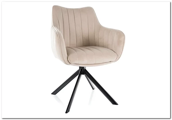 Стул кухонный Signal AZALIA Velvet Bluvel 30 поворотный (светло-бежевый/черный) заказать по цене 20 033 руб. в Ростове на Дону в интернет магазине