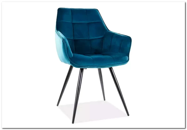 Стул кухонный LILIA VELVET  Signal (бирюзовый/черный) заказать по цене 15 867 руб. в Ростове на Дону в интернет магазине