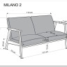 Диван HALMAR MILANO 2S tap. Castel 15 бежевый/орех заказать по цене 56 691 руб. в Ростове на Дону в интернет магазине