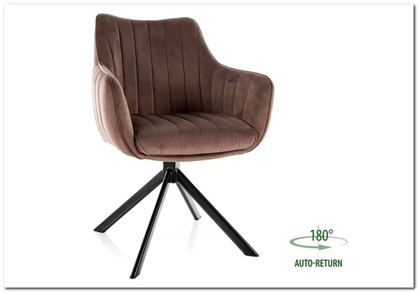 Стул кухонный Signal AZALIA Velvet Bluvel 38 поворотный (капучино/черный) заказать по цене 20 033 руб. в Ростове на Дону в интернет магазине