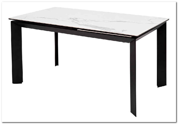 Стол CREMONA 140 HIGH GLOSS STATUARIO Белый мрамор глянцевый керамика/ черный каркас заказать по цене 74 610 руб. в Ростове на Дону в интернет магазине
