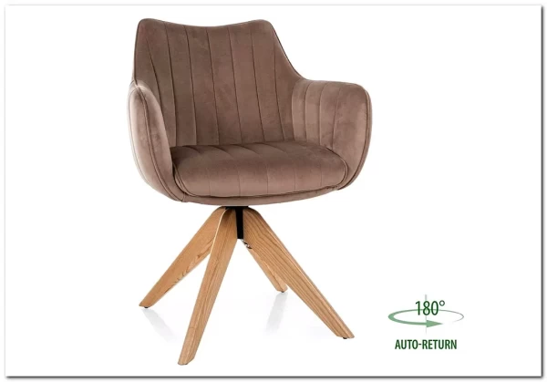 Стул кухонный Signal AZALIA D Velvet Bluvel 40 поворотный (темно-бежевый/дуб) заказать по цене 21 209 руб. в Ростове на Дону в интернет магазине