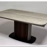 Стол DAGFINN 160 IVORY TRAVERTINE SOLID CERAMIC / Кофе / Орех, ®DISAUR заказать по цене 95 600 руб. в Ростове на Дону в интернет магазине