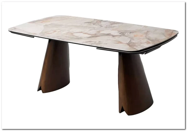 Стол IMBERT 180 GLOSS PATAGONIA, керамика на стекле/ брашированный каркас, цвет медный, ®DISAUR заказать по цене 153 300 руб. в Ростове на Дону в интернет магазине