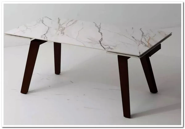 Стол BETIS 180 MATTE GILDED WHITE SOLID CERAMIC / Орех, ®DISAUR заказать по цене 109 700 руб. в Ростове на Дону в интернет магазине