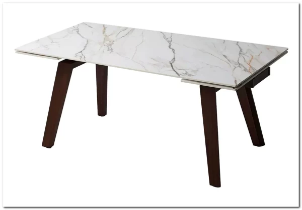 Стол BETIS 180 MATTE GILDED WHITE SOLID CERAMIC / Орех, ®DISAUR заказать по цене 91 900 руб. в Ростове на Дону в интернет магазине