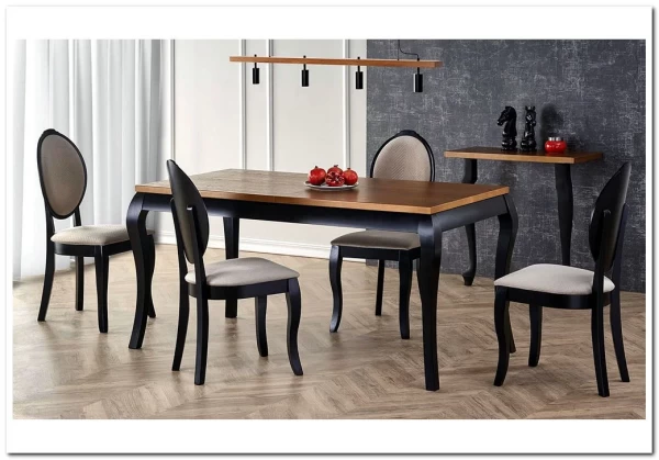 Стол Halmar WINDSOR раскладной (дуб темный/черный) заказать по цене 77 959 руб. в Ростове на Дону в интернет магазине