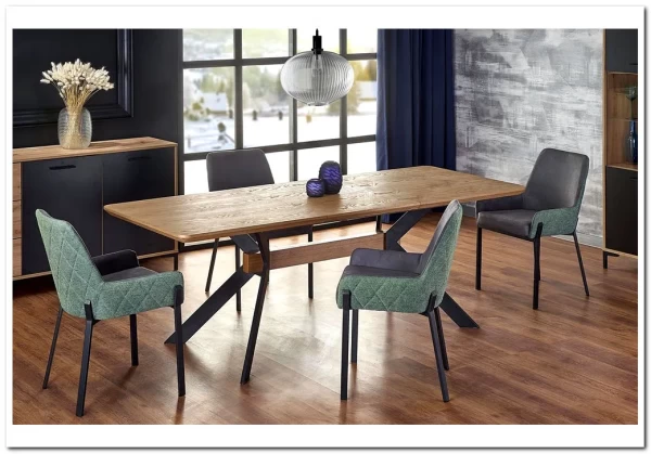 Стол обеденный Halmar BACARDI раскладной (дуб натуральный/черный) заказать по цене 68 560 руб. в Ростове на Дону в интернет магазине