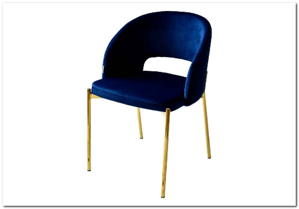 Стул AGNES BLUVEL-86 NAVY BLUE, золотой каркас заказать по цене 4 725 руб. в Ростове на Дону в интернет магазине