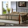 Купить Кровать AT-915 дерево гевея/металл 160*200 (Queen bed), красный дуб/черный с доставкой по России по цене производителя можно в магазине Другая Мебель в Ростове на Дону