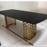 Стол CHIAVARI 220 KL-116 Черный мрамор матовый, итальянская керамика / бронзовый, DISAUR заказать по цене 96 480 руб. в Ростове на Дону в интернет магазине