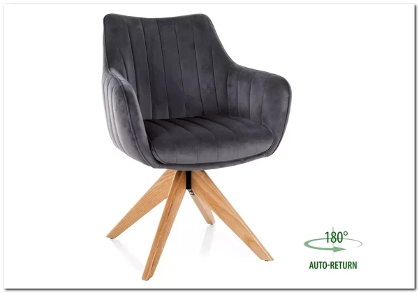 Стул кухонный Signal AZALIA D Velvet Bluvel 14 поворотный (серый/дуб) заказать по цене 21 209 руб. в Ростове на Дону в интернет магазине
