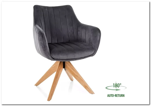 Стул кухонный Signal AZALIA D Velvet Bluvel 14 поворотный (серый/дуб) заказать по цене 21 209 руб. в Ростове на Дону в интернет магазине