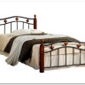 Купить Кровать AT-126 дерево гевея/металл 90*200 (Single bed), красный дуб/черный с доставкой по России по цене производителя можно в магазине Другая Мебель в Ростове на Дону