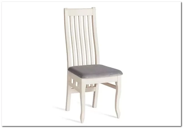 Стул DOLCE мягкое сидение бук, ivory white, велюр Tenerife Ultimate grey заказать по цене 17 850 руб. в Ростове на Дону в интернет магазине