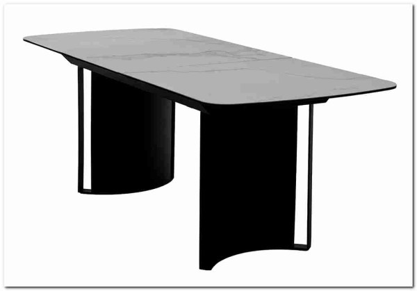 Стол RASMUS 160 TL-45 Белый мрамор, испанская керамика / черный каркас, DISAUR заказать по цене 95 250 руб. в Ростове на Дону в интернет магазине