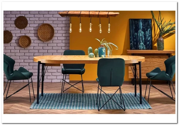 Стол обеденный Halmar INFERNO раскладной (дуб натуральный/черный) заказать по цене 139 092 руб. в Ростове на Дону в интернет магазине