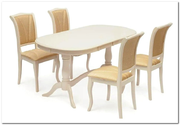 Стол раскладной Siena ( SA-T6EX2L ) ivory white (слоновая кость 2-5) заказать по цене 47 250 руб. в Ростове на Дону в интернет магазине