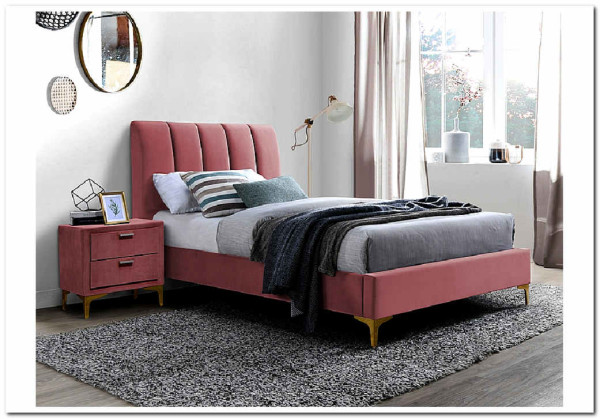 Кровать SIGNAL MIRAGE VELVET 90 античный розовый / золото тк. 185 заказать по цене 52 214 руб. в Ростове на Дону в интернет магазине