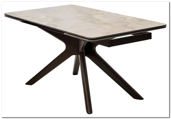 Стол ЭДЕР (EDER) 160 цвет АМБЕР ЖАДЕ (GLOSS AMBER JADE SOLID CERAMIC) / ОРЕХ, ®DISAUR заказать по цене 105 300 руб. в Ростове на Дону в интернет магазине