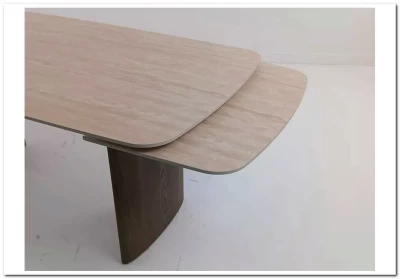 Стол CALVIN 180 MATTE ROME TRAVERTINE SOLID CERAMIC / Серый дуб, ®DISAUR