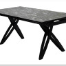 Стол PALERMO 180 TL-128 Испанская керамика черный контрастный мрамор / черный каркас, DISAUR заказать по цене 63 750 руб. в Ростове на Дону в интернет магазине
