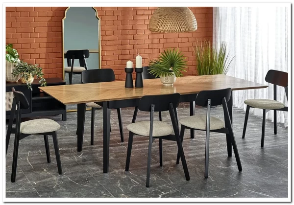 Стол обеденный Halmar EDMONDO 160 раскладной (дуб/черный) заказать по цене 104 586 руб. в Ростове на Дону в интернет магазине