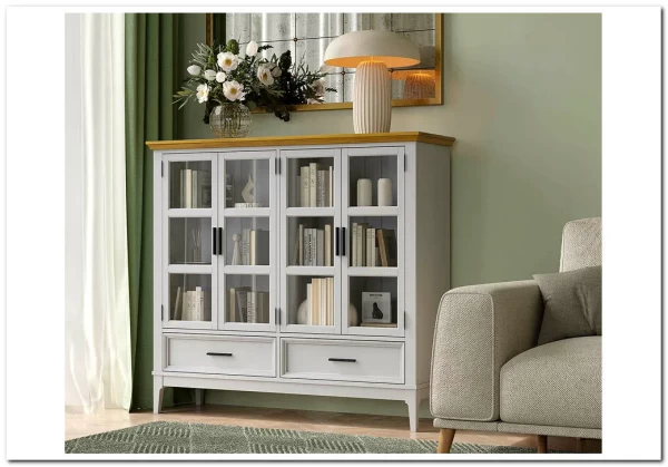 Шкаф для посуды Квадро-С 42 из массива сосны заказать по цене 54 605 руб. в Ростове на Дону в интернет магазине