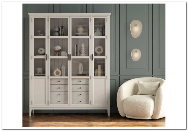 Шкаф для книг Квадро-С 422С/04 из массива сосны заказать по цене 93 269 руб. в Ростове на Дону в интернет магазине