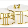 Комплект Halmar MERCURY 3, 2 стола журнальных (белый мрамор/золотой) заказать по цене 57 327 руб. в Ростове на Дону в интернет магазине
