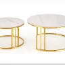 Комплект Halmar MERCURY 3, 2 стола журнальных (белый мрамор/золотой) заказать по цене 57 327 руб. в Ростове на Дону в интернет магазине