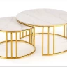 Комплект Halmar MERCURY 3, 2 стола журнальных (белый мрамор/золотой) заказать по цене 57 327 руб. в Ростове на Дону в интернет магазине