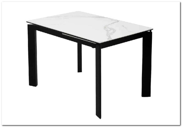 Стол CORNER 120 MATTE STATUARIO Белый мрамор матовый керамика, стекло/ черный каркас, DISAUR заказать по цене 59 400 руб. в Ростове на Дону в интернет магазине