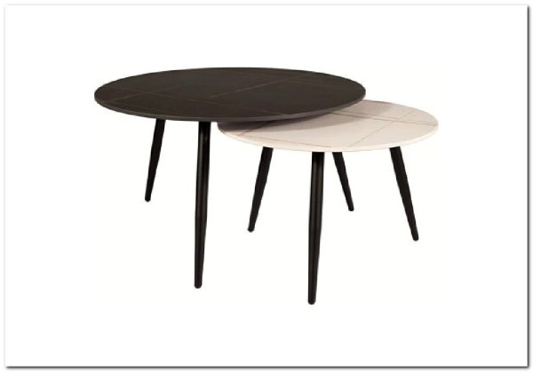 Комплект Signal KORA A, 2 стола журнальных (черный мат/белый мат/черный) заказать по цене 23 424 руб. в Ростове на Дону в интернет магазине