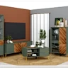 Витрина Siena REG1W1D дымчатый зеленый/дуб вотан BRW заказать по цене 43 630 руб. в Ростове на Дону в интернет магазине