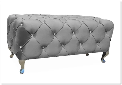 Пуф Signal HESTIA Velvet Bluvel 14 серый/серебряный 100/46/50