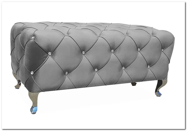 Пуф Signal HESTIA Velvet Bluvel 14 серый/серебряный 100/46/50 заказать по цене 38 606 руб. в Ростове на Дону в интернет магазине