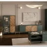 Витрина Siena REG1W1D/140 дымчатый зеленый/дуб вотан BRW заказать по цене 33 980 руб. в Ростове на Дону в интернет магазине