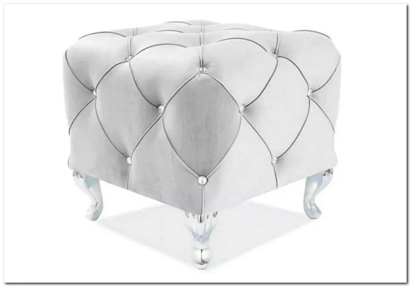 Пуф Signal HESTIA K Velvet Bluvel 03 светло-серый/серебряный заказать по цене 33 792 руб. в Ростове на Дону в интернет магазине