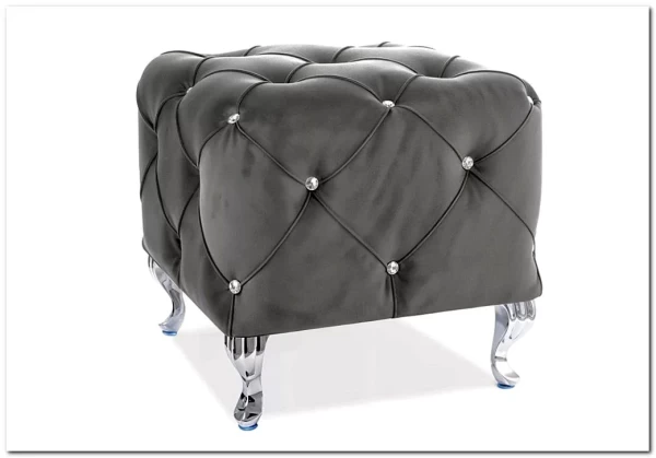 Пуф Signal HESTIA K Velvet Bluvel 14 серый/серебряный заказать по цене 33 792 руб. в Ростове на Дону в интернет магазине