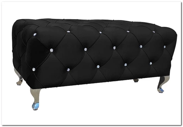 Пуф Signal HESTIA Velvet Bluvel 19 черный/серебряный 100/46/50 заказать по цене 38 606 руб. в Ростове на Дону в интернет магазине