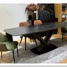 Стол BLANCO 160 MATT BLACK MARBLE SOLID CERAMIC / Орех, DISAUR заказать по цене 106 800 руб. в Ростове на Дону в интернет магазине