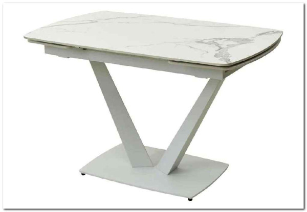 Стол ALATRI 120 GLOSS STATUARIO WHITE SINTERED STONE / WHITE заказать по цене 79 600 руб. в Ростове на Дону в интернет магазине