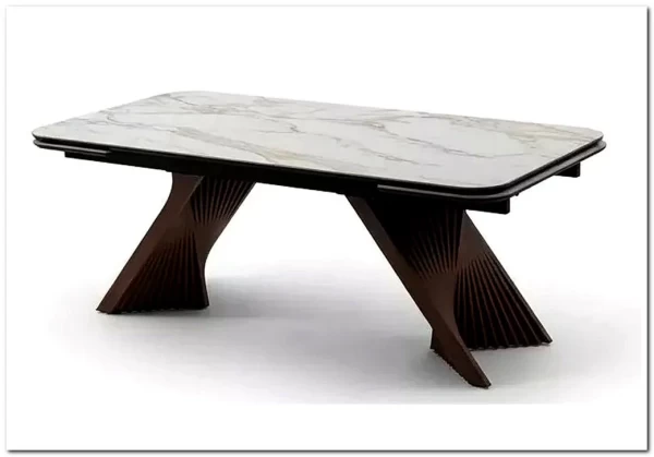 Стол МАНХЭТТЕН 200 цвет СВЕТЛЫЙ БЕЖ ( DRAC COLD XLIM), керамика / Орех Карни натуральный заказать по цене 111 300 руб. в Ростове на Дону в интернет магазине